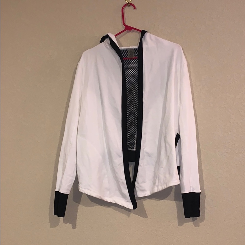 White mesh hooded jacket